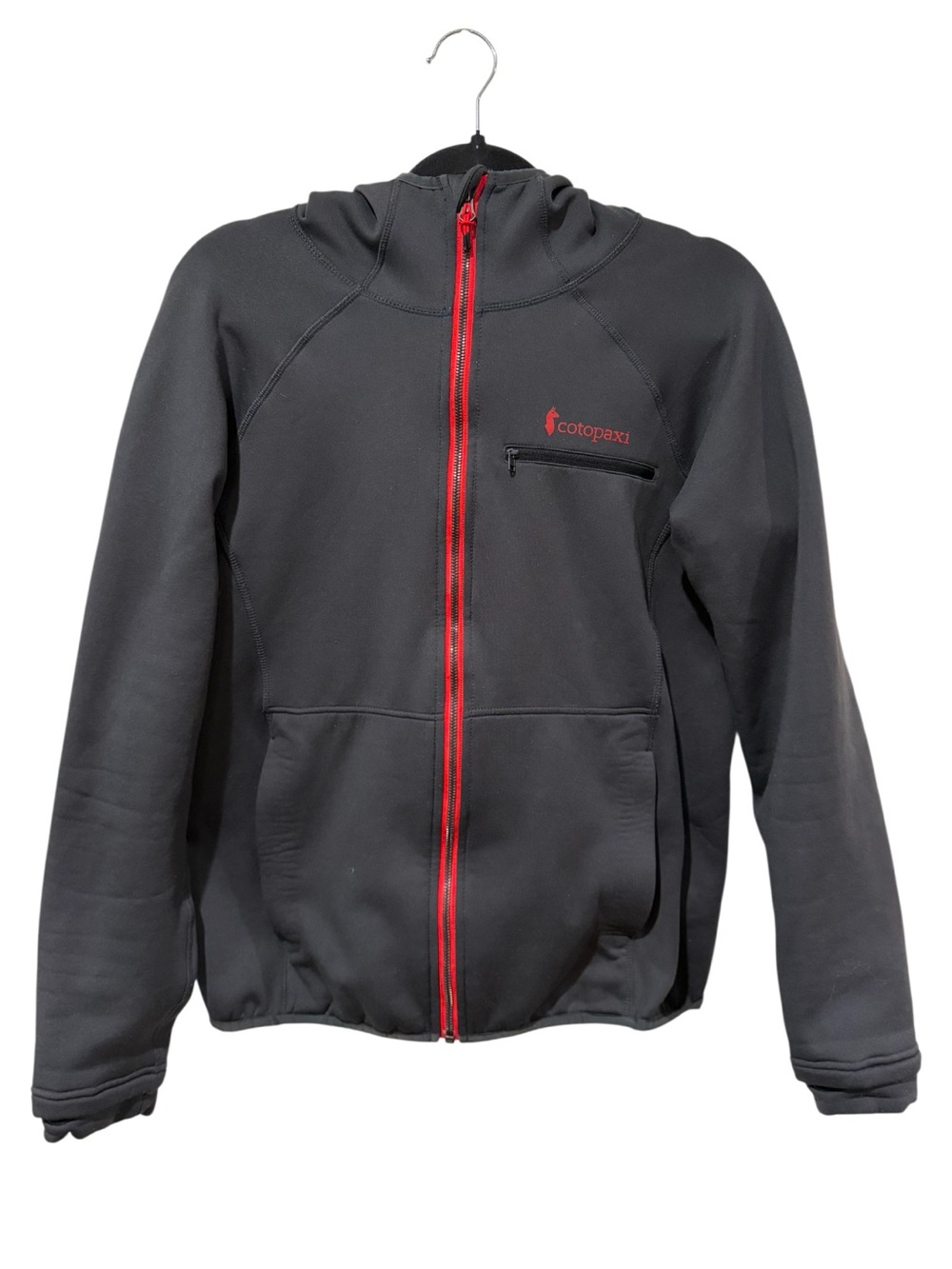 cotopaxi Black Performance Jacket with Red Zipper